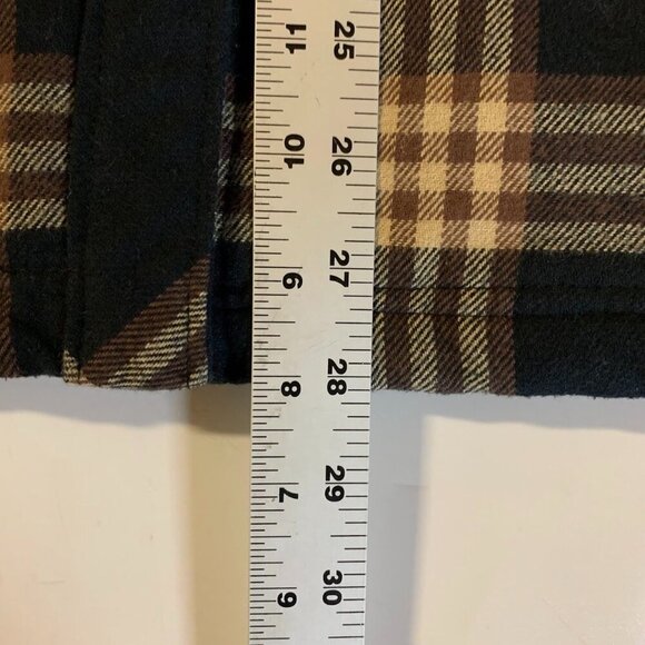 Empyre Men's Plaid Sherpa Lined Cotton Button Up Long Sleeve Shacket Size M - Picture 12 of 12